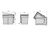 Recycle recycling bin for fastening to door with container 15 litres