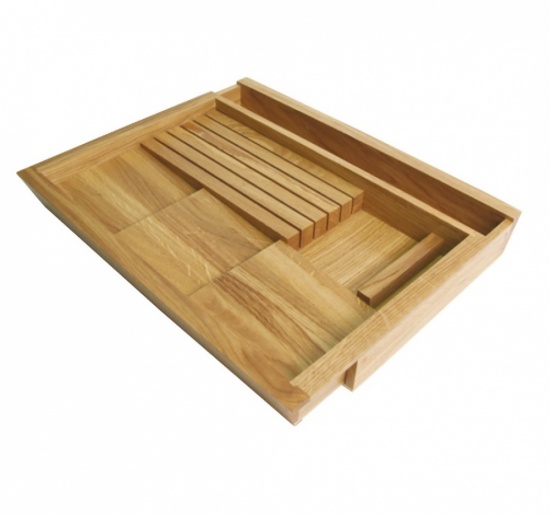Wooden Expanding Drawer Organiser for Spice Jars and Knives eXTray