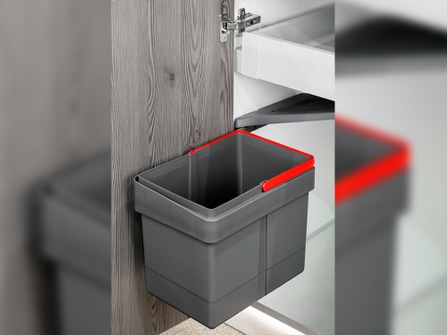 Recycle recycling bin for fastening to door with container 15 litres