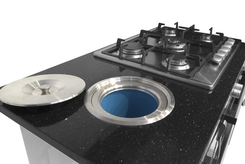 Stainless Steel Worktop Counter Cutout Waste Bin 3 litres