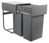 Waste BOSS Duo Pull Out Waste Bin 2x32 litres for Hinged Door Cabinet 400mm