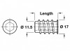 Screw-In Sleeve M10 Internal Thread for  11.5 mm Hole