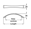 Bow Handle Cabinet Fixing Centres 128 mm Odessa