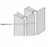 GOLA System E End Profile Handle for Vertical Fixing Between Doors