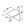 Double Shelf Support Stud for use with 'U' Section Bookcase Strips