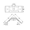 Corner Brace Bracket for Attaching Table Leg to Table Frame / Height 40 mm