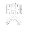 Corner Brace Bracket for Attaching Table Leg to Table Frame / Height 70 mm