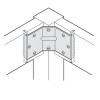 Corner Brace Bracket for Attaching Table Leg to Table Frame / Height 70 mm