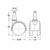 Swivel Twin Hooded Wheel Castor without Brake 50 mm Press Fit