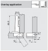 BLUM Clip Top BLUMOTION 110 Opening Angle Hinge Arm / Screw on Onyx Black