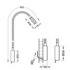 LED Flexible Reading Light 12 V,  36 mm, for Surface Mounting, Loox5 LED 2034