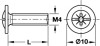 M4 Handle Screw, Flat Head with Combi-Cross Slot