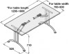 Folding Table Fitting T-frame 710 mm High