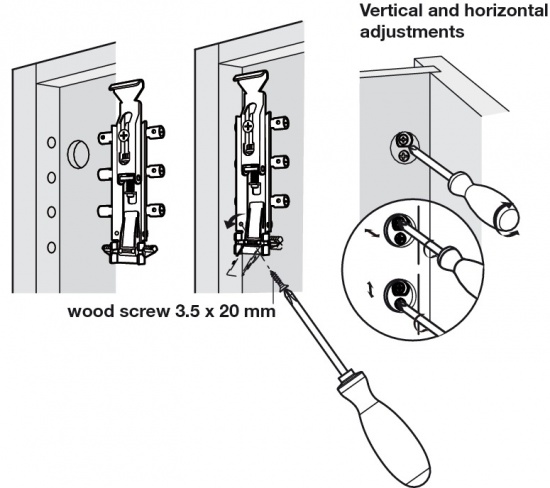 Spider Concealed Cabinet Hanger Unhanded Dowel Screws Fixing