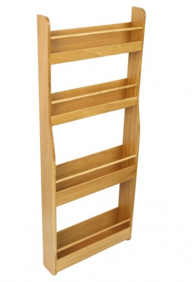 Clear Lacquered European Oak Wood Storage Rack