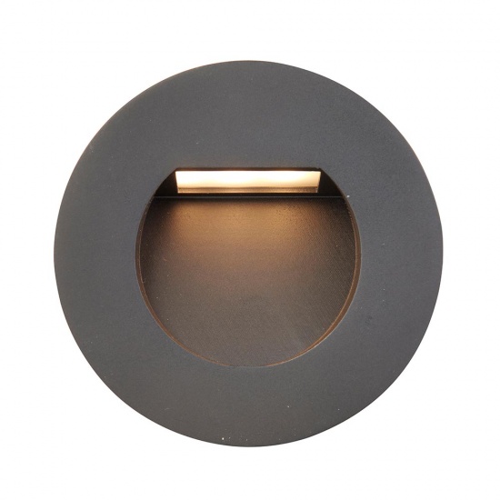 Albus CCT Round LED Wall Light Black Plastic Finish