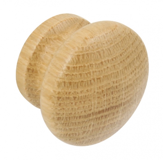 Wood Knob  43mm Light Oak Stained and Lacquered
