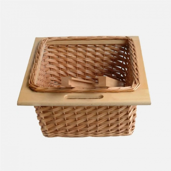Kitchen Cabinet Wicker Basket with Front Handle