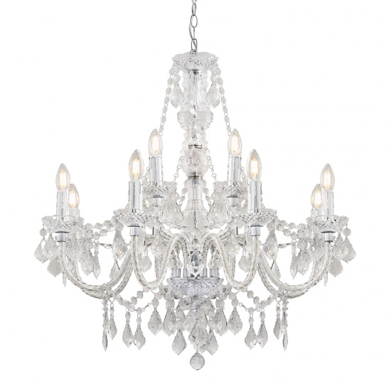 Endon Crystal Clearence 8 or 12 Light Pendant Lamp