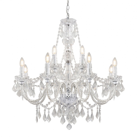Endon Crystal Clearence 8 or 12 Light Pendant Lamp
