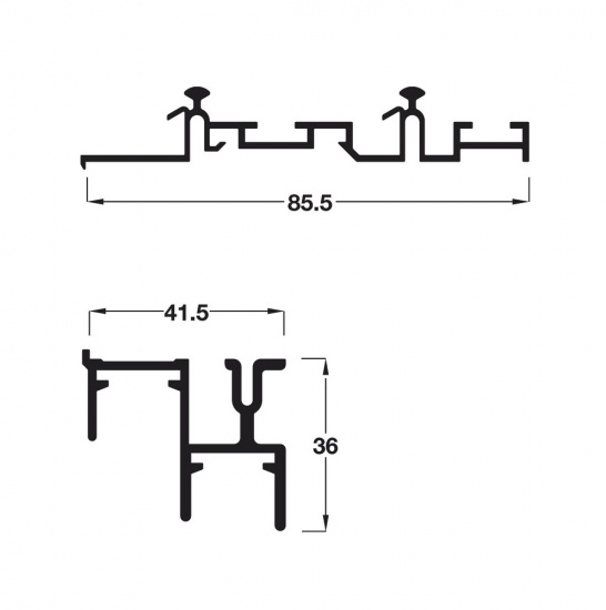 PS48.1 Track Set 3050mm for Sliding Wardrobe Doors