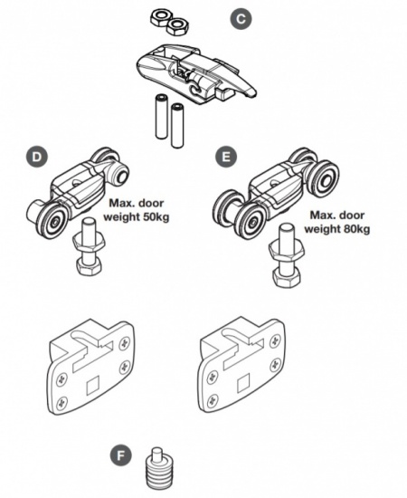 System 9 Infront Fitting Set for 1 Door