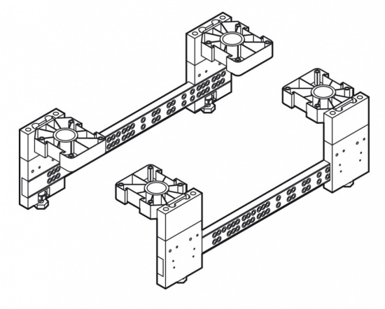 Plinth Drawer Fitting Set for Moulded Plastic Drawer System