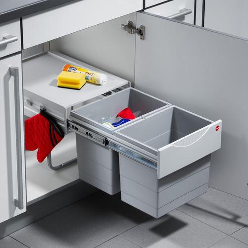 Space Saving Tandem Kitchen Pull Out Waste Bins