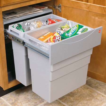 Easy Cargo Kitchen Pull out Waste Bin 1 x 19 & 1 x 30 Litre 500mm