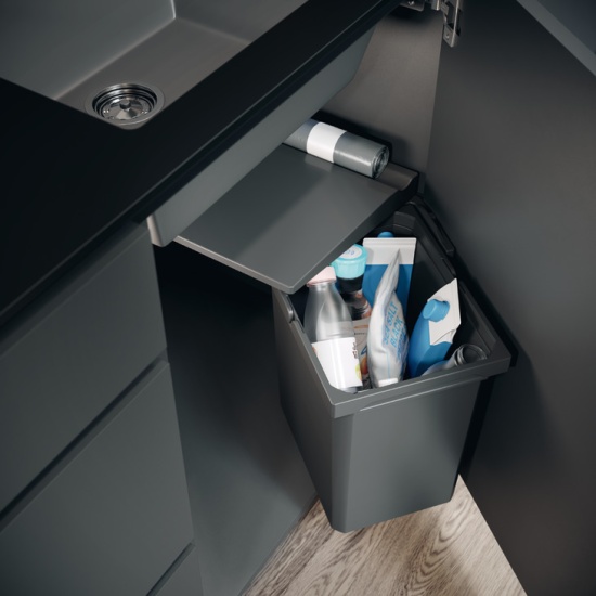 Swing Out Waste Bin, Single for Hinged Door Cabinets, VS ENVI