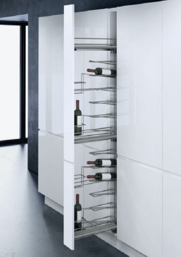 Pull Out 150mm Larder Unit With 16 Bottles WINE RACKS