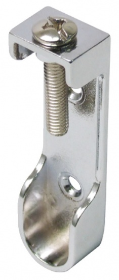 Rail End Support With Flat Head Bolt - Polished Chrome