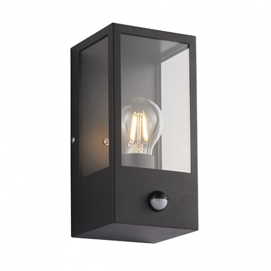 Breton PIR Wall Light Black IP44