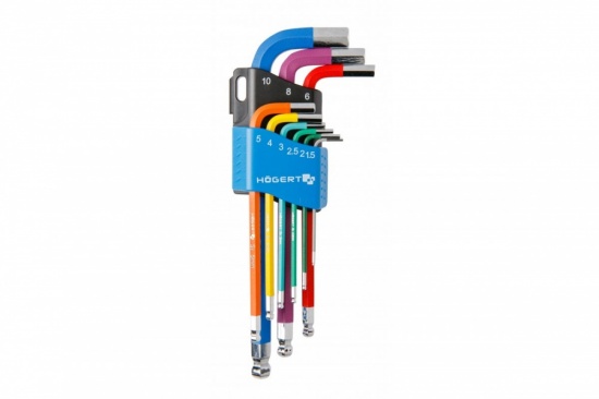 Hex Keys Set with Long Arm & Coloured 9 pcs