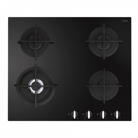 CDA Four Burner Gas on Glass Hob - HVG67BL