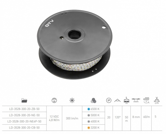50m LED Strip Light 8mm 3528 SMD 12V LED Flexible Strip Lighting