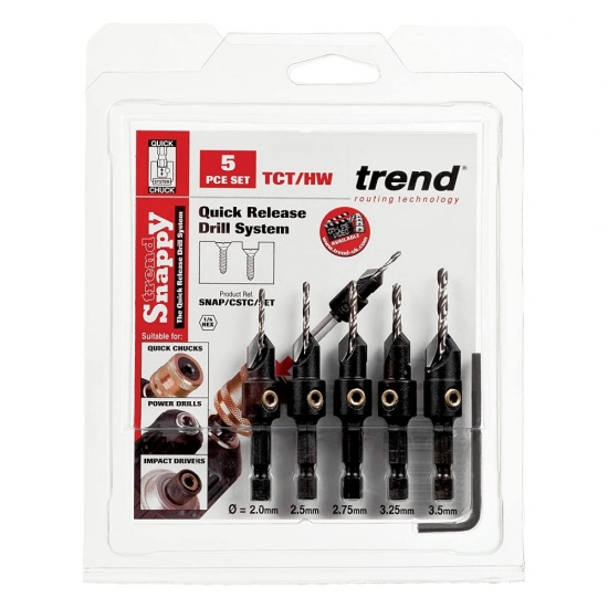 Trend Snappy 5 piece TCT Countersink Set