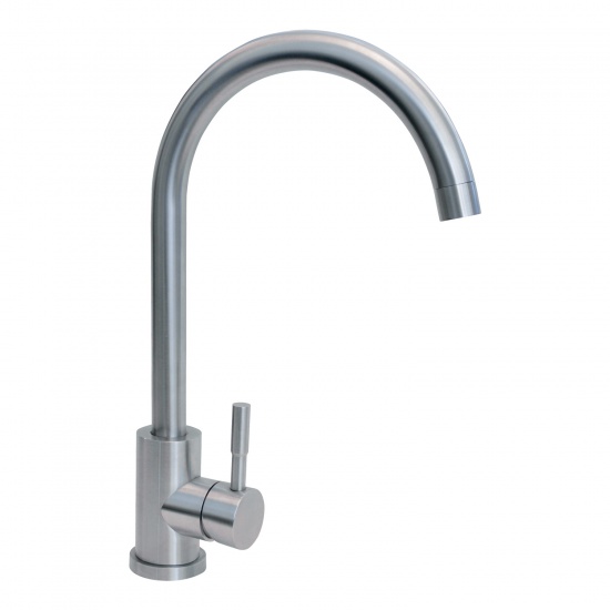 CDA Single Lever Swan Neck Stainless Steel Tap
