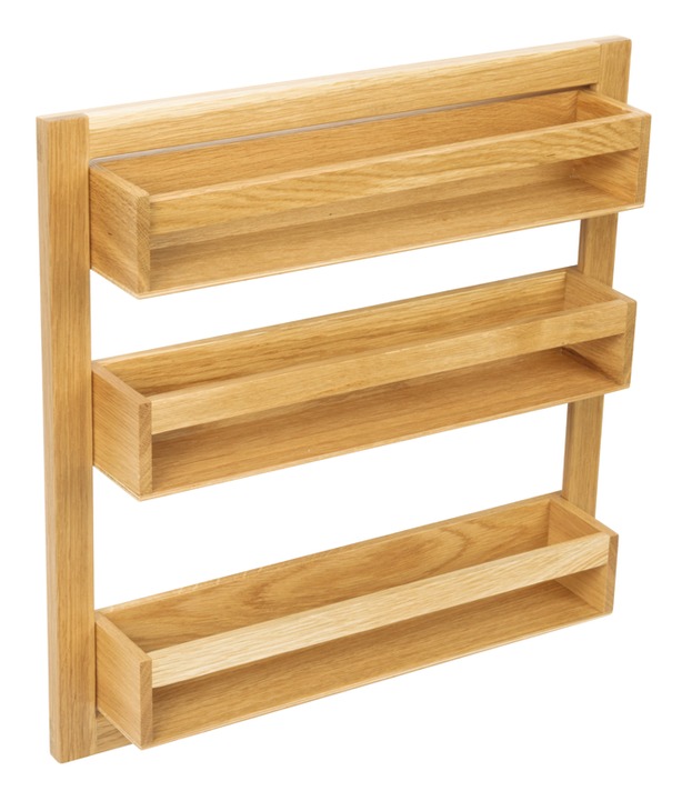 Oak Wood Spice Rack With One Or Three, Spice Rack Shelves