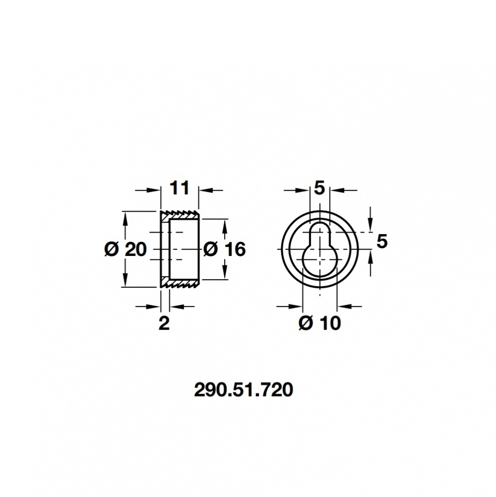 Suspension Fitting for use with Pan Head Screws with Keyhole Slot