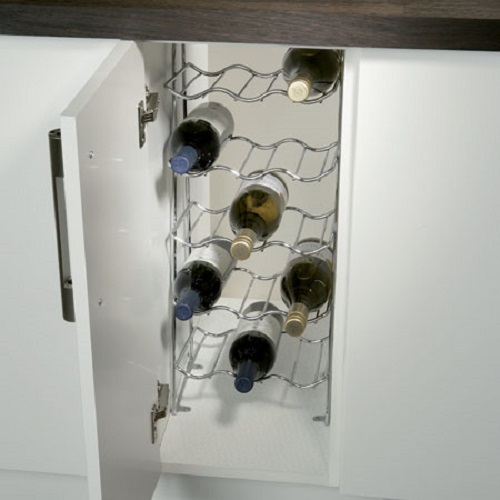Wine Rack with Five Tier for Base Cabinets Chrome
