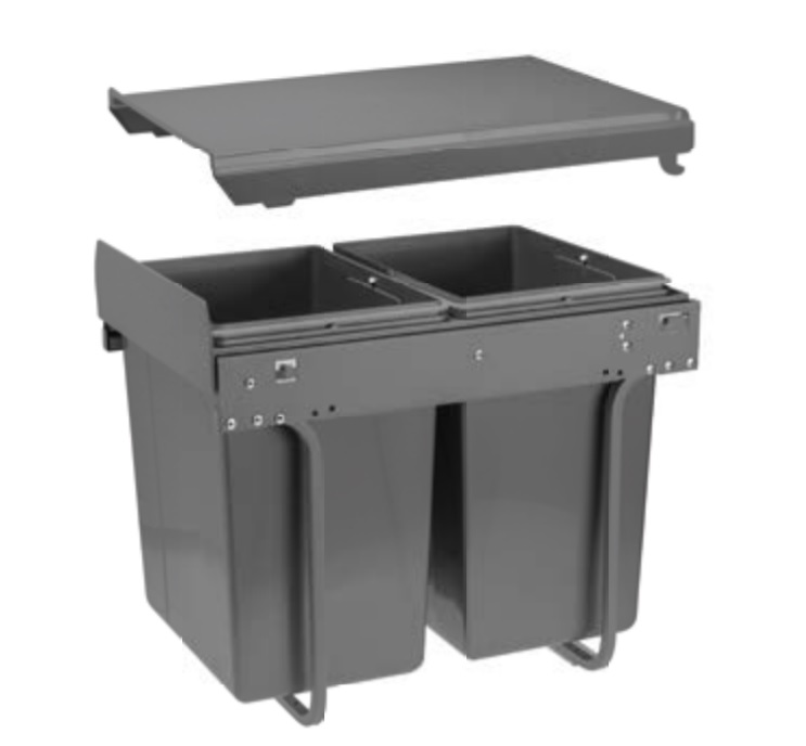 Practic ECO Kitchen Pull Out Recycle / Waste Bin for 400mm Unit