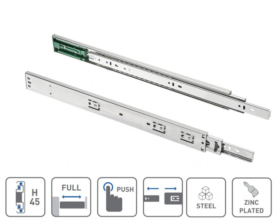 Push To Open Drawer Runner Full Extension