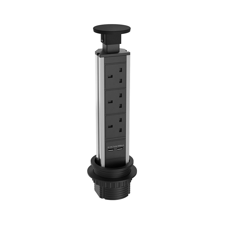 Sensio America SEN_SA80051SS Pop-Up Power And Charging Station With 3...