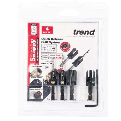 Snappy 4 Piece Set Countersink & Plug Cutter Set SNAP/PC/A