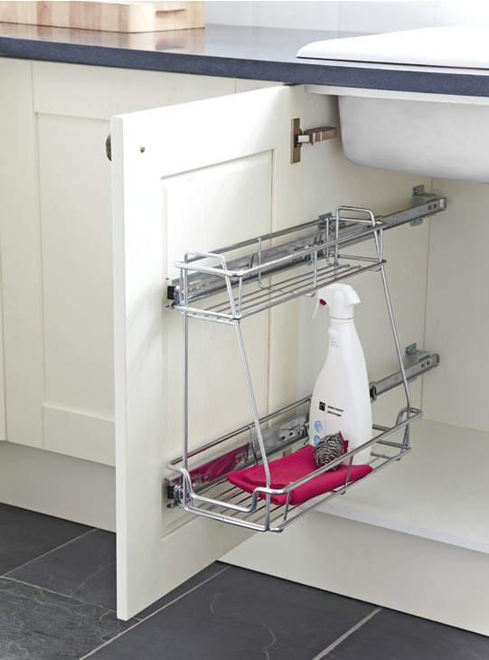 Undersink Pull Out Two Tier Storage Unit Linear Version