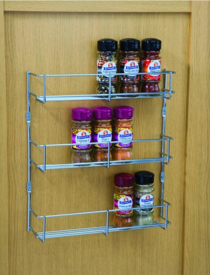 Spice & Packet Rack Three Tiers Heavier Gauge Chrome